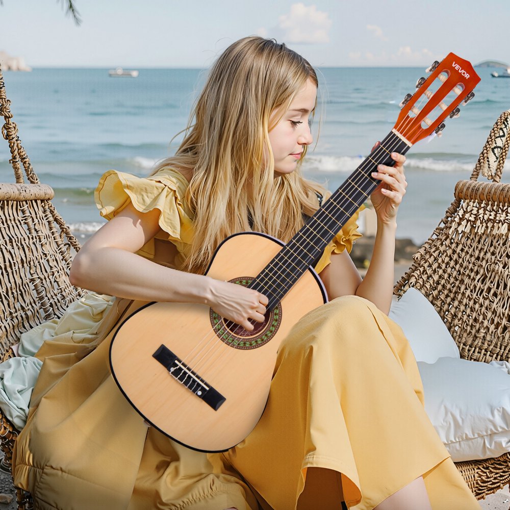 VEVOR Classical Guitar, 30 Inch, Wood Classical Guitar Starter Kit for Beginners, with Nylon Strings, Gig Bag, Strap