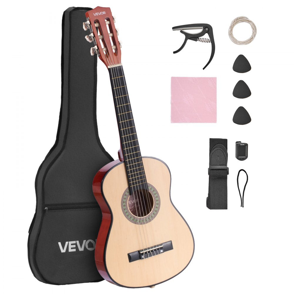 VEVOR Classical Guitar, 30 Inch, Wood Classical Guitar Starter Kit for Beginners, with Nylon Strings, Gig Bag, Strap