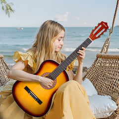 VEVOR Classical Guitar, 38 Inch, Wood Classical Guitar Starter Kit for Beginners, with Nylon Strings, Gig Bag, Strap