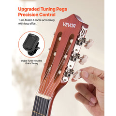 VEVOR Classical Guitar, 38 Inch, Wood Classical Guitar Starter Kit for Beginners, with Nylon Strings, Gig Bag, Strap