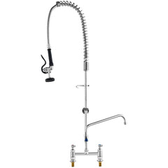 VEVOR Industrial Sink Faucet, 44" Tall, 8" Install Space, 12" Rotating Spout, Surface Mount, Brass-Made with Extendable