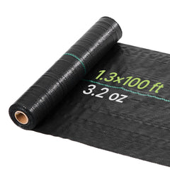 VEVOR Weed Barrier Fabric Heavy Duty, 1.3x100FT 3.2oz Landscape Fabric, Woven Weed Blocker Fabrics, Garden Fabrics