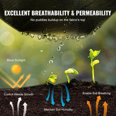 VEVOR 13FTx108FT Premium Heavy Duty Weed Barrier Landscape Fabric, 5OZ Woven Geotextile Fabric Under Gravel, High