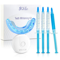 VEVOR Teeth Whitening Kit with LED Light, 32 LED Accelerator Lights, Whitening Gel Syringe, Desensitizing Gel, and