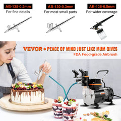 VEVOR Airbrush Ensemble, Expert Airbrush Kit with Compressor, Multi-Use Dual-Action Gravity Feed Airbrush System for