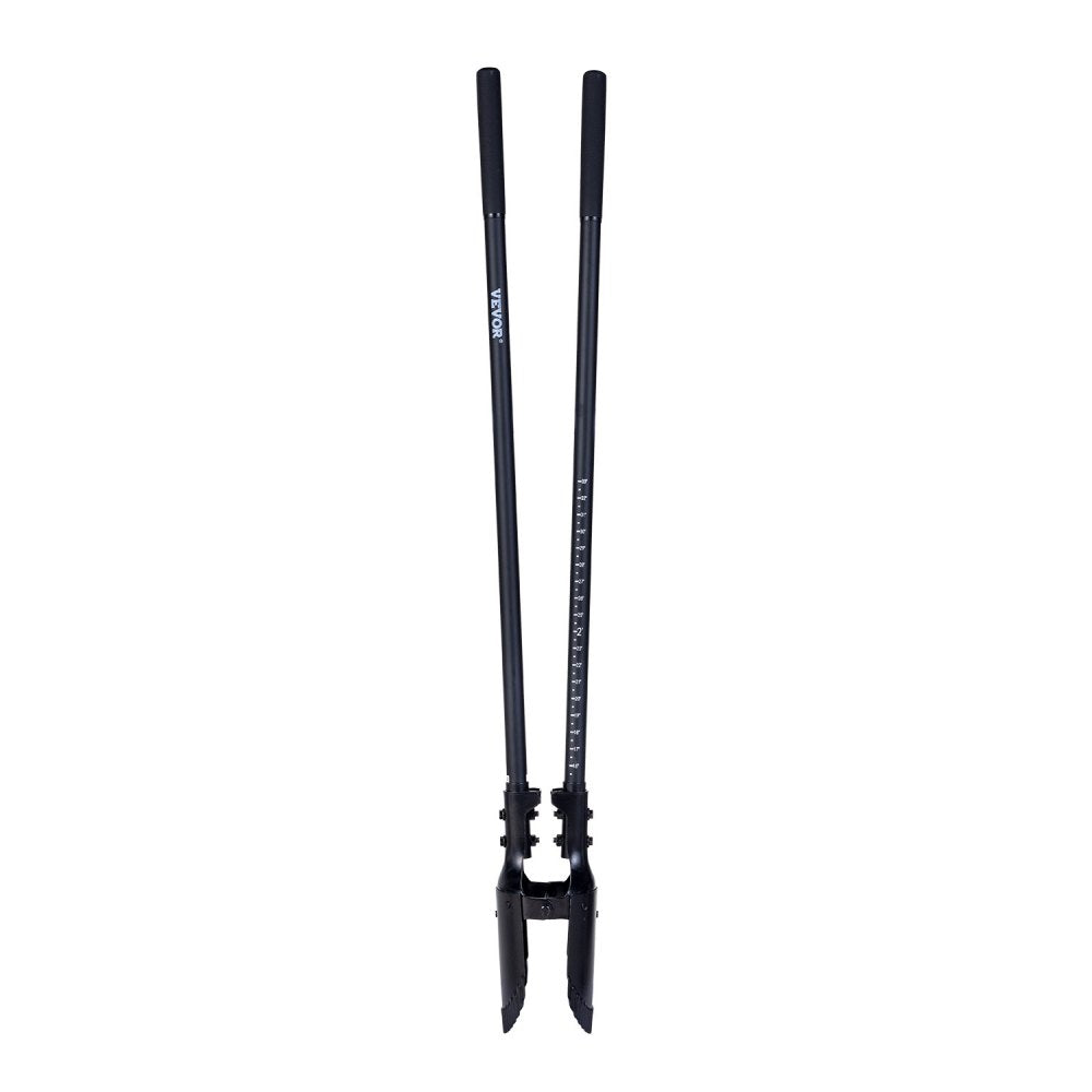 VEVOR Post Hole Digger, Heavy Duty Post Hole Digger with Fiberglass Handle, Manual Hole Digger with Scale Markings and
