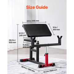 VEVOR Preacher Curl Bench, Strength Training Biceps Machine, Max load 440 LBS Home Gym Equipment, Seated Arm Isolated