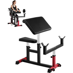 VEVOR Preacher Curl Bench, Strength Training Biceps Machine, Max load 440 LBS Home Gym Equipment, Seated Arm Isolated