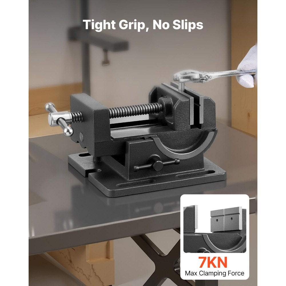 VEVOR Tilting Vise, 4.25 Inch Jaw Width, Portable Drill Press Bench Vise, 0-90° Adjustable Tilt, Durable Cast Iron
