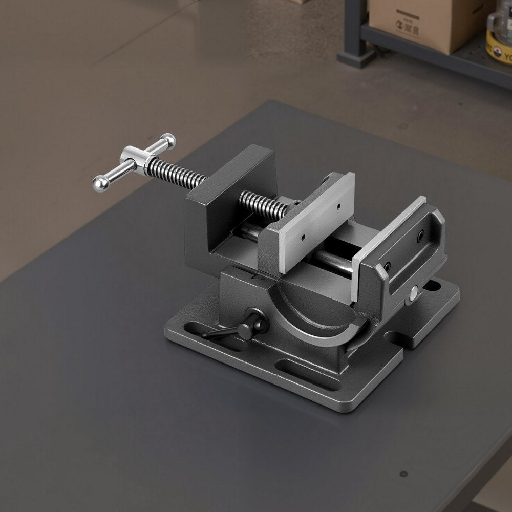 VEVOR Tilting Vise, 4.25 Inch Jaw Width, Portable Drill Press Bench Vise, 0-90° Adjustable Tilt, Durable Cast Iron