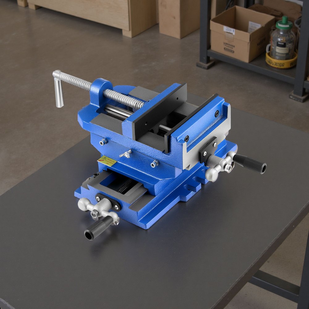 VEVOR Cross Slide Drill Press Vise, 4 Inch Jaw Width, 2 Way X-Y Axis Bench Vise, 3.5 Inch Max Jaw Opening, Heavy Duty