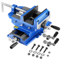 VEVOR Cross Slide Drill Press Vise, 4 Inch Jaw Width, 2 Way X-Y Axis Bench Vise, 3.5 Inch Max Jaw Opening, Heavy Duty