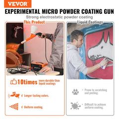 VEVOR Powder Coating System, 50KV Electrostatic Output Powder Coating Kit with Foot Switch, Spray Gun, Nozzles and