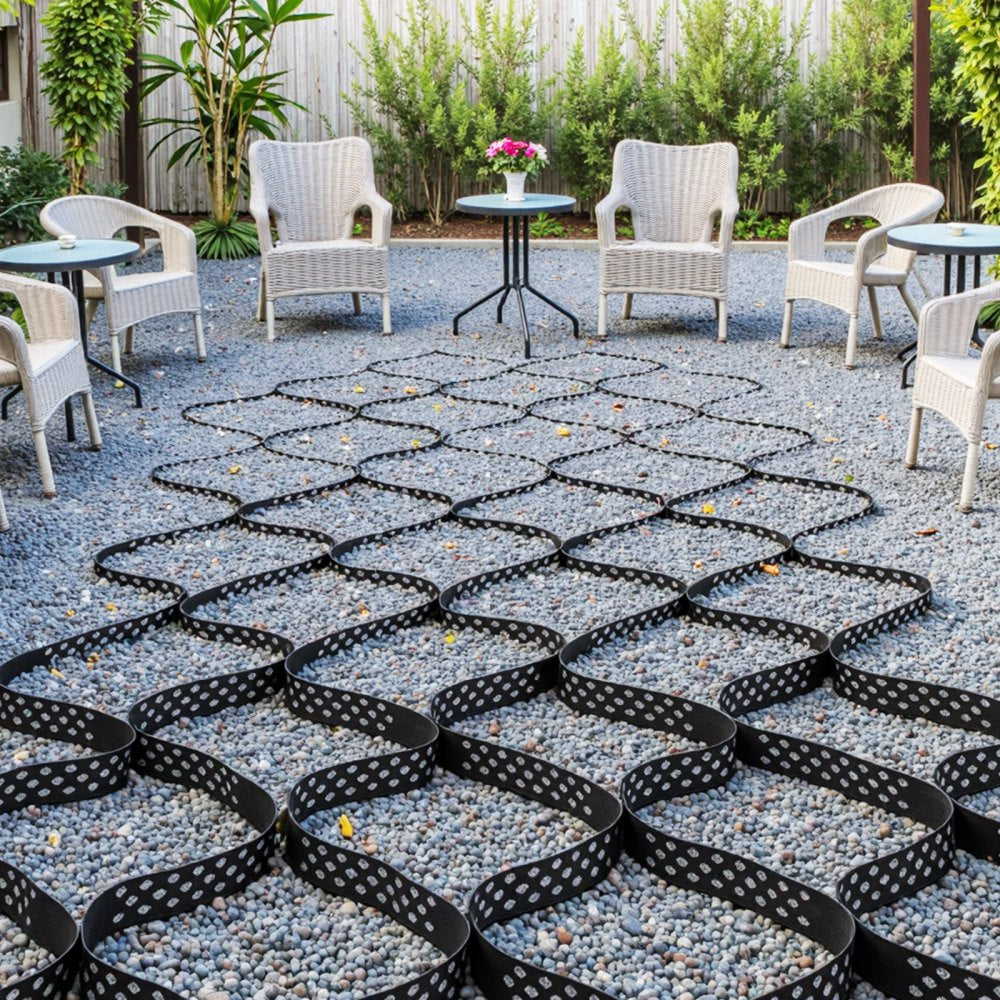 VEVOR Gravel Grid, 2 Inch Depth, 17.06 x 8.86 FT / 5200 x 2700 mm, 1880 LBS Per Sq ft Grass Ground Retainer, Permeable