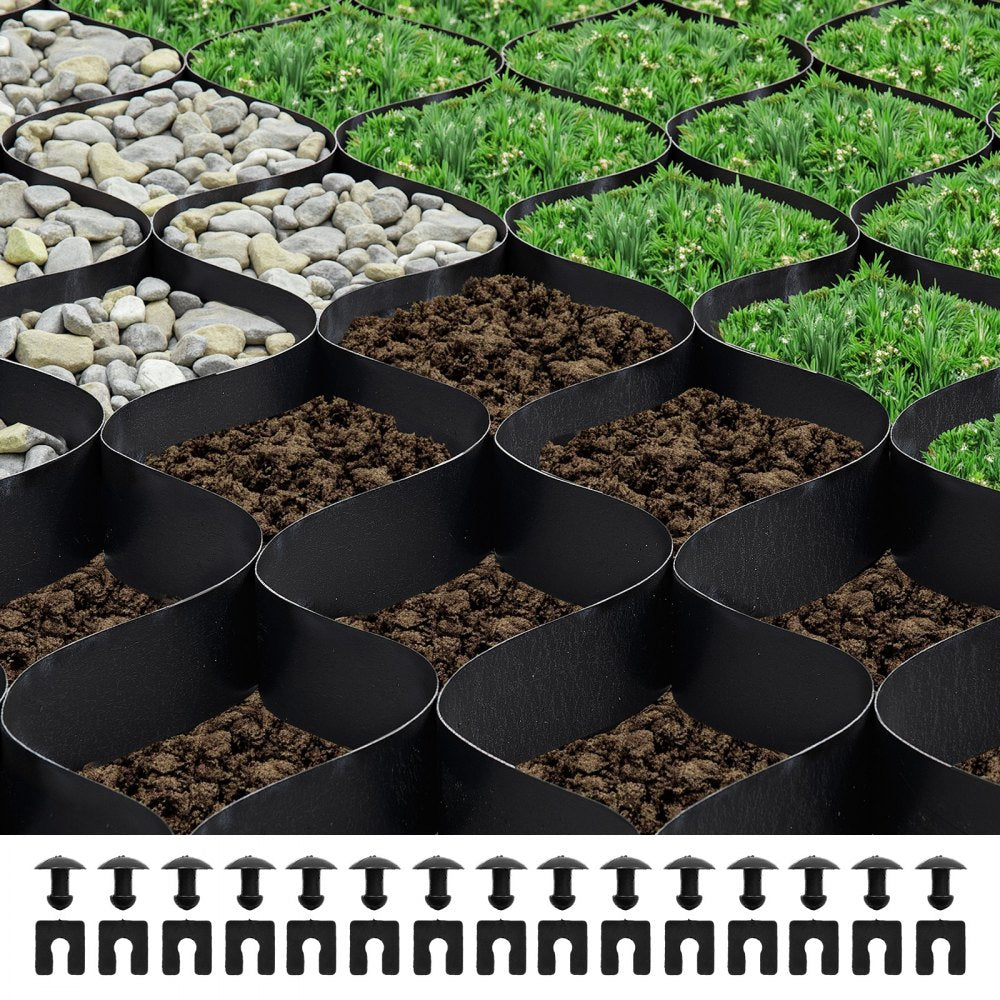 VEVOR Gravel Grid, 2 Inch Depth, 26.87 x 3.94 FT / 8200 x 1200 mm, 1880 LBS Per Sq ft Grass Ground Retainer, Permeable
