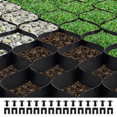 VEVOR Gravel Grid, 2 Inch Depth, 26.87 x 3.94 FT / 8200 x 1200 mm, 1880 LBS Per Sq ft Grass Ground Retainer, Permeable