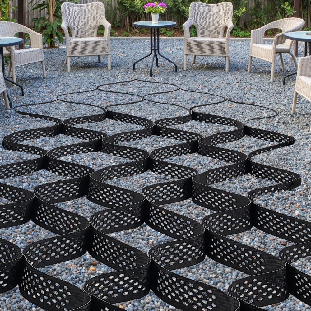 VEVOR Gravel Grid, 4 Inch Depth, 17.06 x 8.86 FT / 5200 x 2700 mm, 1880 LBS Per Sq ft Grass Ground Retainer, Permeable