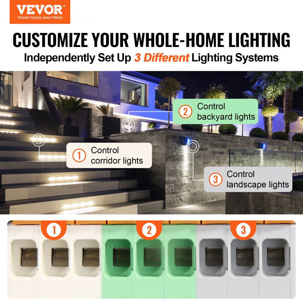 VEVOR 600W Landscape Transformer, Timer & Photocell Sensor Equipped, Weatherproof Outdoor Lighting Converter, 120V AC