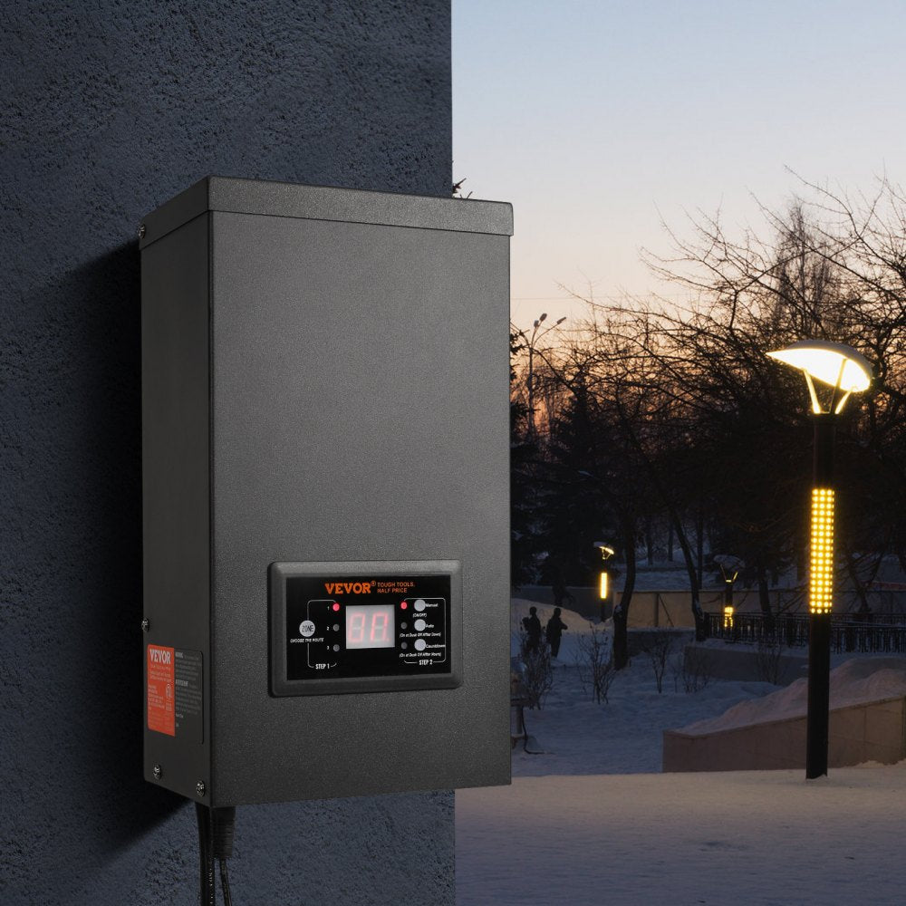 VEVOR 600W Landscape Transformer, Timer & Photocell Sensor Equipped, Weatherproof Outdoor Lighting Converter, 120V AC