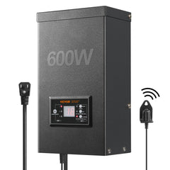 VEVOR 600W Landscape Transformer, Timer & Photocell Sensor Equipped, Weatherproof Outdoor Lighting Converter, 120V AC