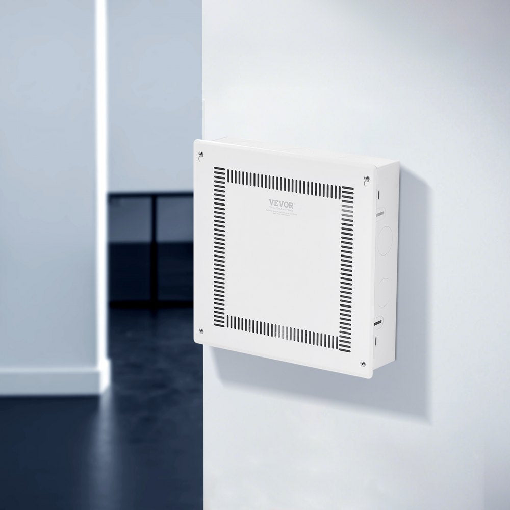 VEVOR Structured Media Enclosure, 14-Inch, Recessed in-Wall Media Box with Cover, Wall-Mount Cable Management Box Kit