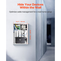 VEVOR Structured Media Enclosure, 20-Inch, Recessed in-Wall Media Box with Cover, Wall-Mount Cable Management Box Kit