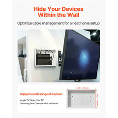 VEVOR Structured Media Enclosure, 9-Inch, Recessed in-Wall Media Box with Cover, Wall-Mount Cable Management Box Kit