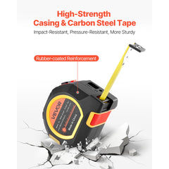 VEVOR 2-in-1 Laser Tape Measure, 135Ft Rechargeable Laser Measurement Tool & 16Ft Measuring Tape with Magnetic, 4