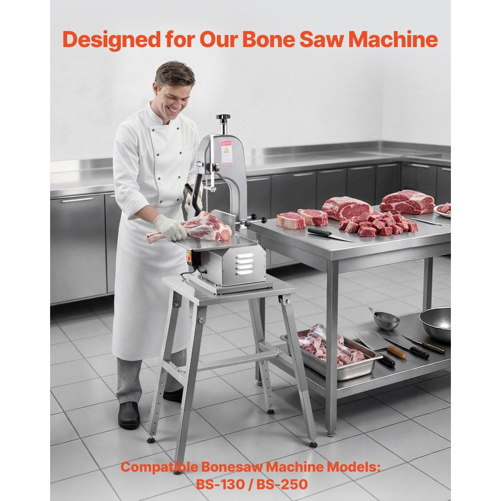 VEVOR Electric Meat Bandsaw Stand, Floor Stand with Adjustable Height, Stable H-Shaped Frame, Anti-Slip Foot Pads, for