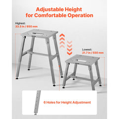 VEVOR Electric Meat Bandsaw Stand, Floor Stand with Adjustable Height, Stable H-Shaped Frame, Anti-Slip Foot Pads, for