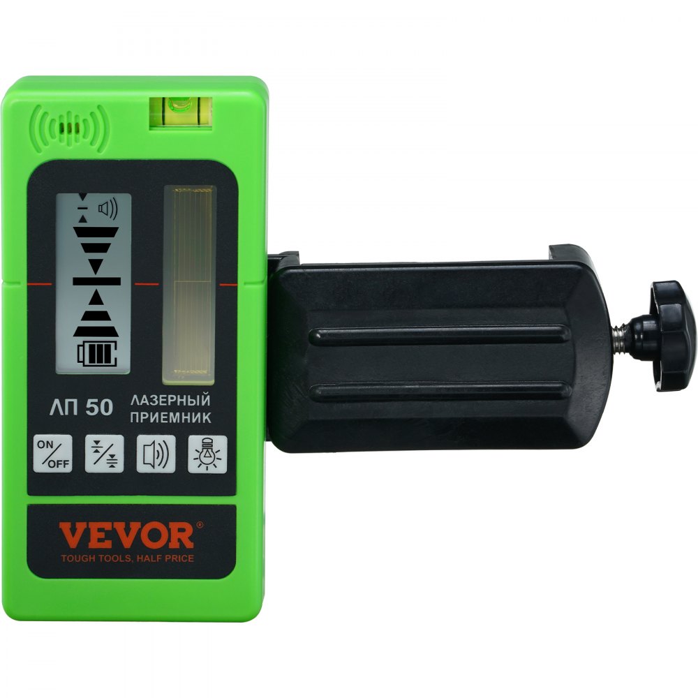 VEVOR Laser Receiver, 197 ft Working Range, Green Laser and Red Beam Detector for Pulsing Line Lasers, Customizable