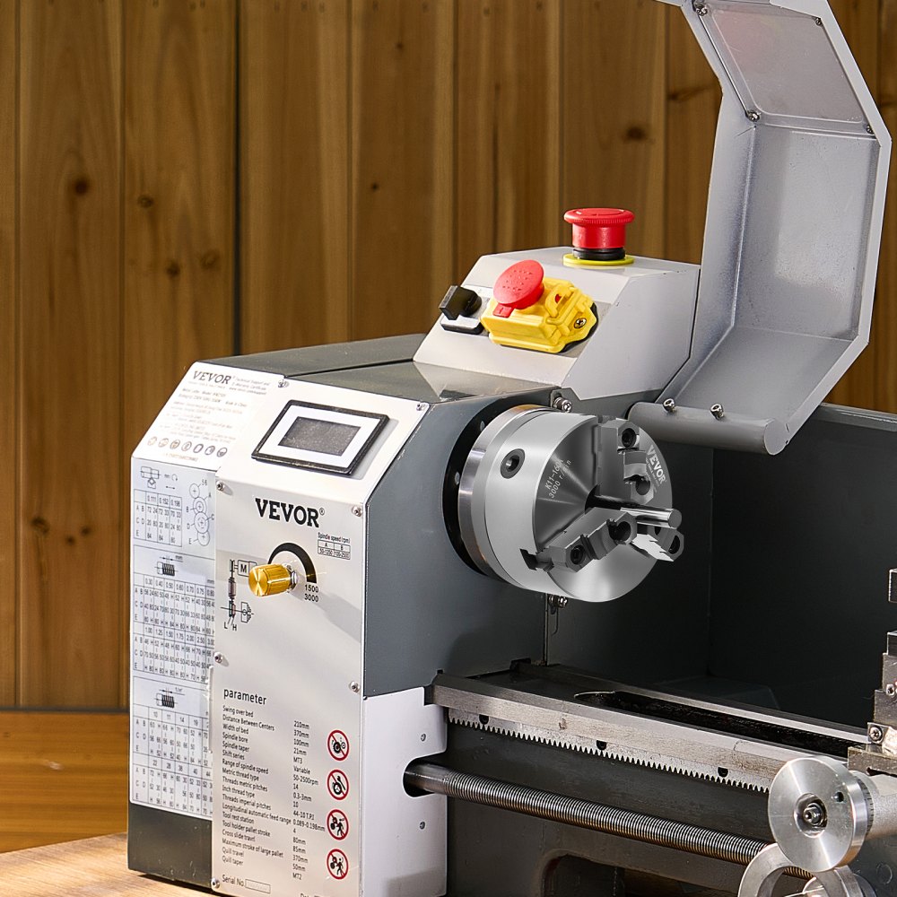 VEVOR 3-Jaw Lathe Chuck, 6 Inch (160 mm), Self-Centering Chuck with 1 1/2 in-8 Threaded Backing Plate, 0.12-5.71 in