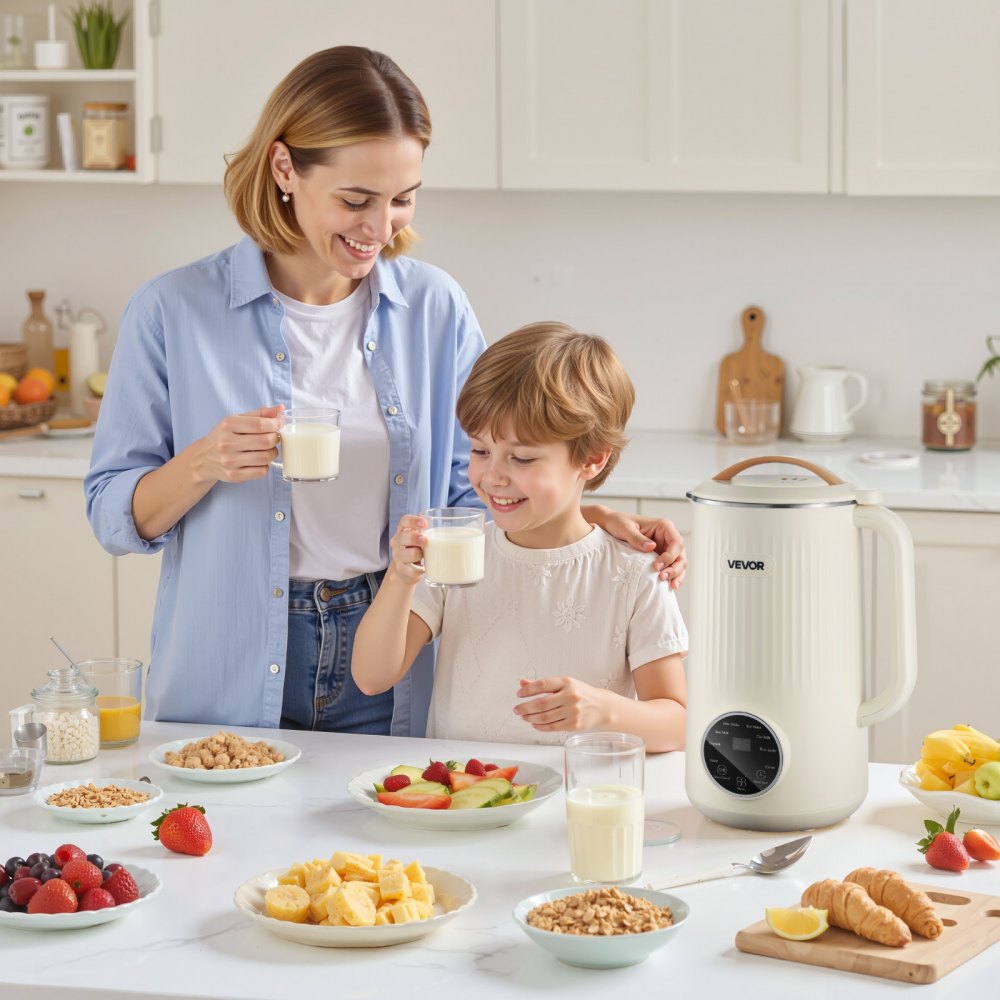 VEVOR 8-in-1 Nut Milk Maker, 34 oz Soy Milk Maker with 180W Blending, for Homemade Oat, Nut, Soy, Juice, Milkshake