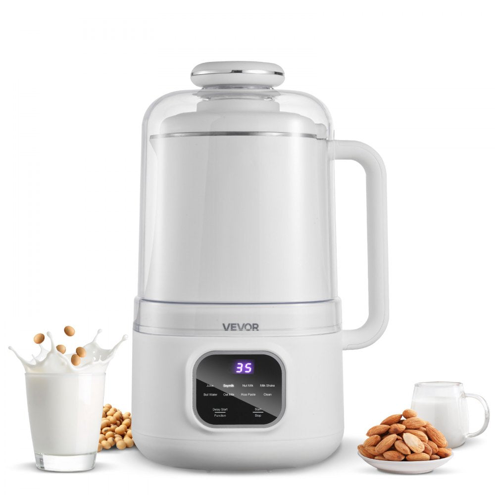 VEVOR 8-in-1 Nut Milk Maker, 34 oz Soy Milk Maker with 200W Blending, for Homemade Oat, Nut, Soy, Juice, Milkshake