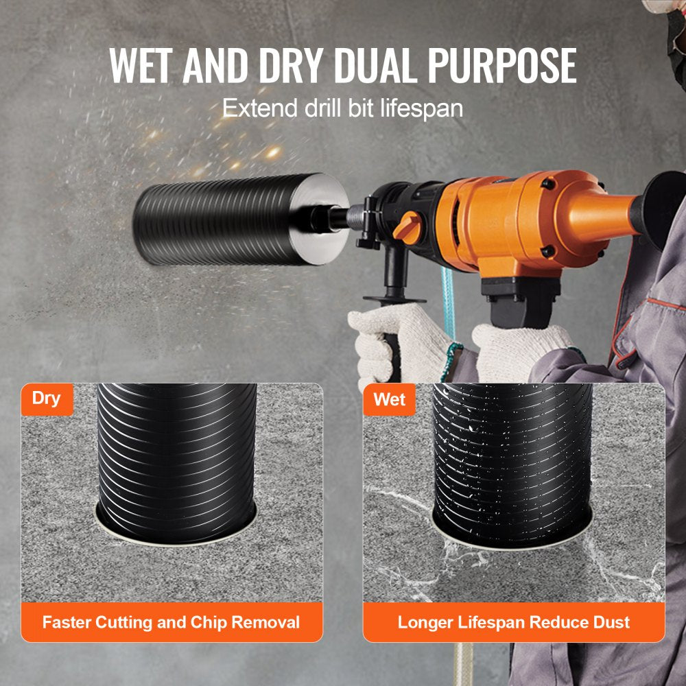 VEVOR Core Drill Bit, 4.25" Wet/Dry Diamond Core Drill Bits for Brick and Block, Concrete Core Drill Bit with Pilot Bit