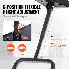 VEVOR Under Dash Creeper, 40 in, 330 lbs Load Capacity Rolling Mechanic Garage Creeper, 20.3-27.4 in Height Adjustable
