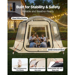 VEVOR Pop up Bubble Tent, 11 x 10.2 ft Waterproof & UV-Resistant, Clear Camping Tent Shelter, Outdoor Garden Dome Igloo