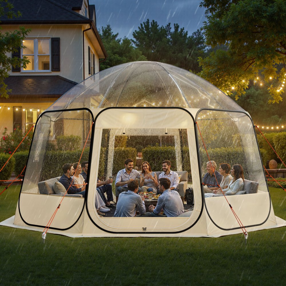 VEVOR Pop up Bubble Tent, 15 x 13.8 ft Waterproof & UV-Resistant, Clear Camping Tent Shelter, Outdoor Garden Dome Igloo