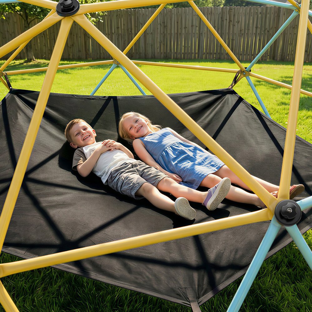 VEVOR Climbing Dome, for Kids 3 to 10 Years Old,10FT Geometric Dome Climber with Hammock and Swing, Jungle Gym Supports