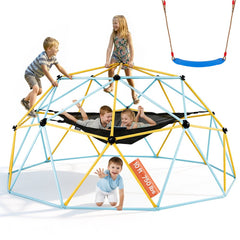 VEVOR Climbing Dome, for Kids 3 to 10 Years Old,10FT Geometric Dome Climber with Hammock and Swing, Jungle Gym Supports