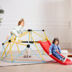 VEVOR Climbing Dome, for Kids 3 to 9 Years Old, 8FT Geometric Dome Climber with Slide,Jungle Gym Supports 600LBS and