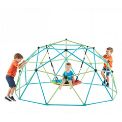 VEVOR Climbing Dome, 10FT Geometric Dome Climber with Saucer Swing, 1000LBS Loading Kid's Jungle Gym Playground