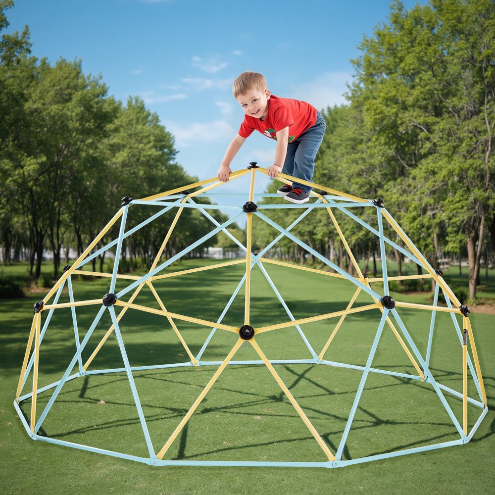 VEVOR Climbing Dome, 10FT Geometric Dome Climber, 1000LBS Loading Jungle Gym Playground with 2 Basketballs & Octopus