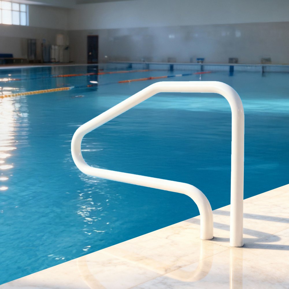 VEVOR Pool Rail, 48 x 32 inch Pool Handrail, 220 lbs Load Capacity Heavy Duty Stainless Steel Swimming Handrail