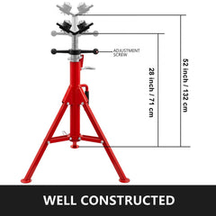 VEVOR Pipe Stand with 4-Ball Transfer V-Head and Folding Legs, 1500LBS Capacity Welding Pipe Stand Adjustable Height