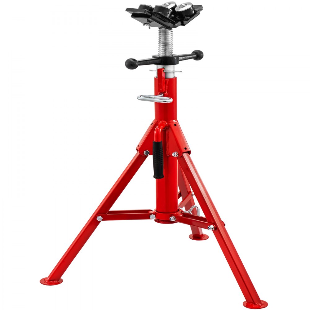 VEVOR Pipe Stand with 4-Ball Transfer V-Head and Folding Legs, 1500LBS Capacity Welding Pipe Stand Adjustable Height