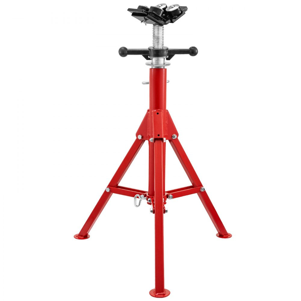 VEVOR Pipe Stand with 4-Ball Transfer V-Head and Folding Legs, 1500LBS Capacity Welding Pipe Stand Adjustable Height