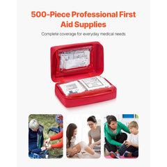 VEVOR First Aid Kit, 500 Pieces, 600D Nylon Large Survival First Aid Bag, Emergency Medical Supplies, for Home, Car