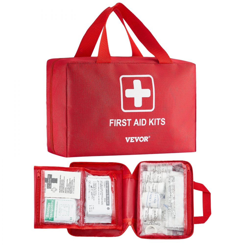 VEVOR First Aid Kit, 500 Pieces, 600D Nylon Large Survival First Aid Bag, Emergency Medical Supplies, for Home, Car