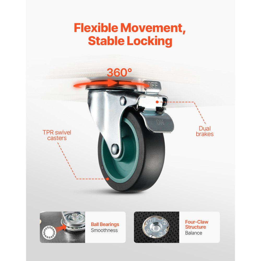 VEVOR Furniture Dolly, 551 lbs Load Capacity, Furniture Moving Dollies with 4 TPR Silent Wheels, Rectangle